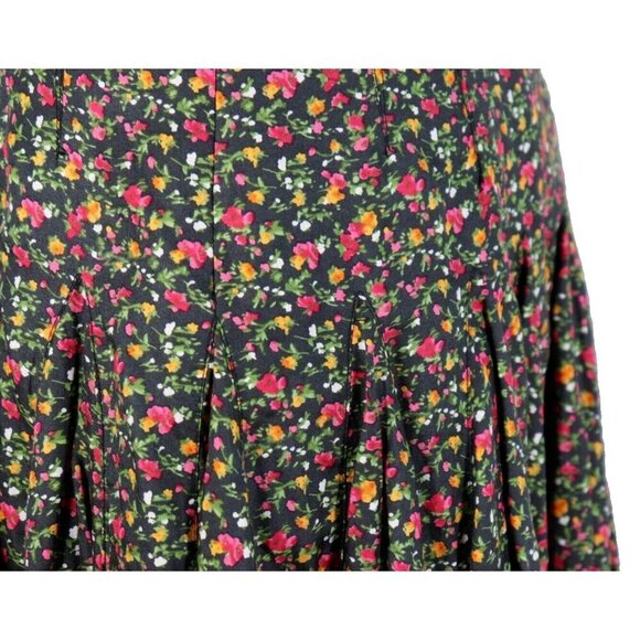 Zac Posen Z Spoke Women's US2 Black Floral Skirt Pleated A-Line Silk Blend Mini - Picture 3 of 7